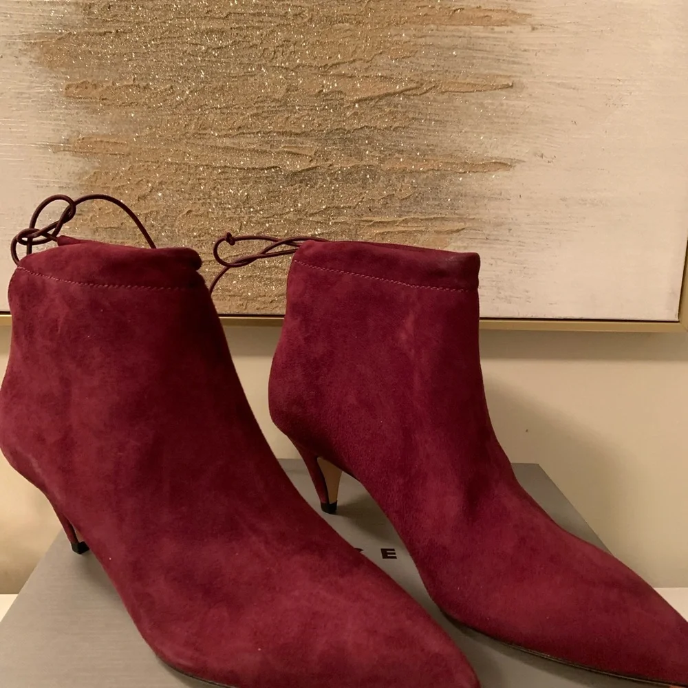 Chic KATE SPADE Maroon Ankle Booties - Picture 3 of 6